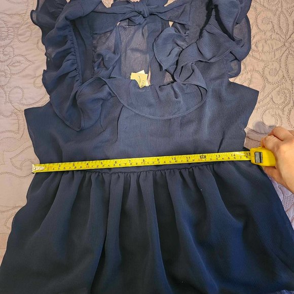 Banana Republic Dark blue blouse size small petite - Picture 6 of 8